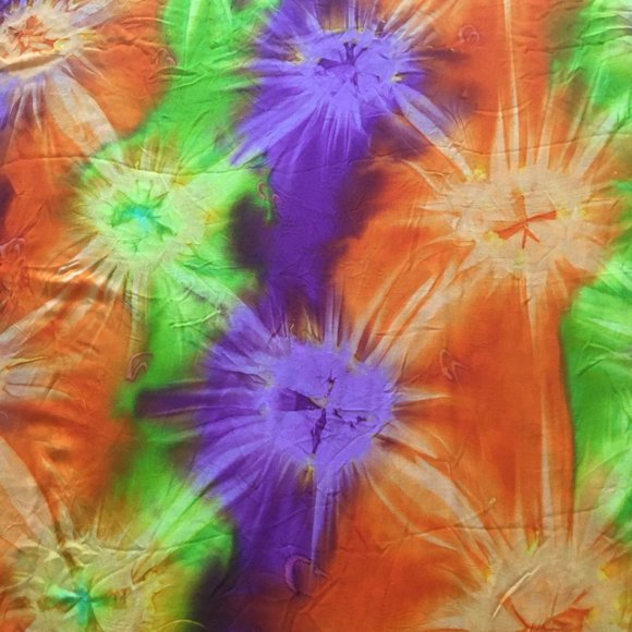Tie-dye Rainbow-coloured Scarf or Beach Cover-up - Picture 5 of 5